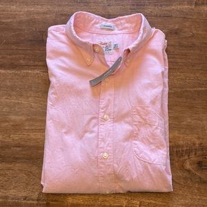 NWT J Crew Broken In Organic Cotton Oxford, Pink, Medium Tall